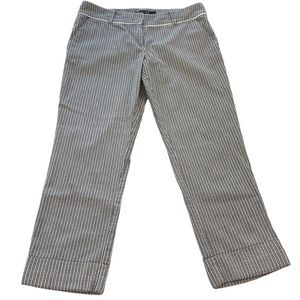 New York & Company Cropped Pants Seersucker Striped Cuffed Women’s Size 6